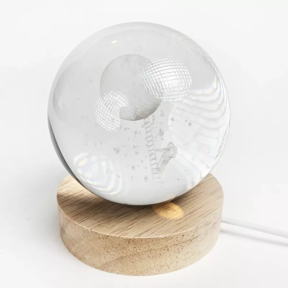Glasskule Astronaut Måne LED