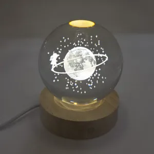 Glasskule Planet Jente LED