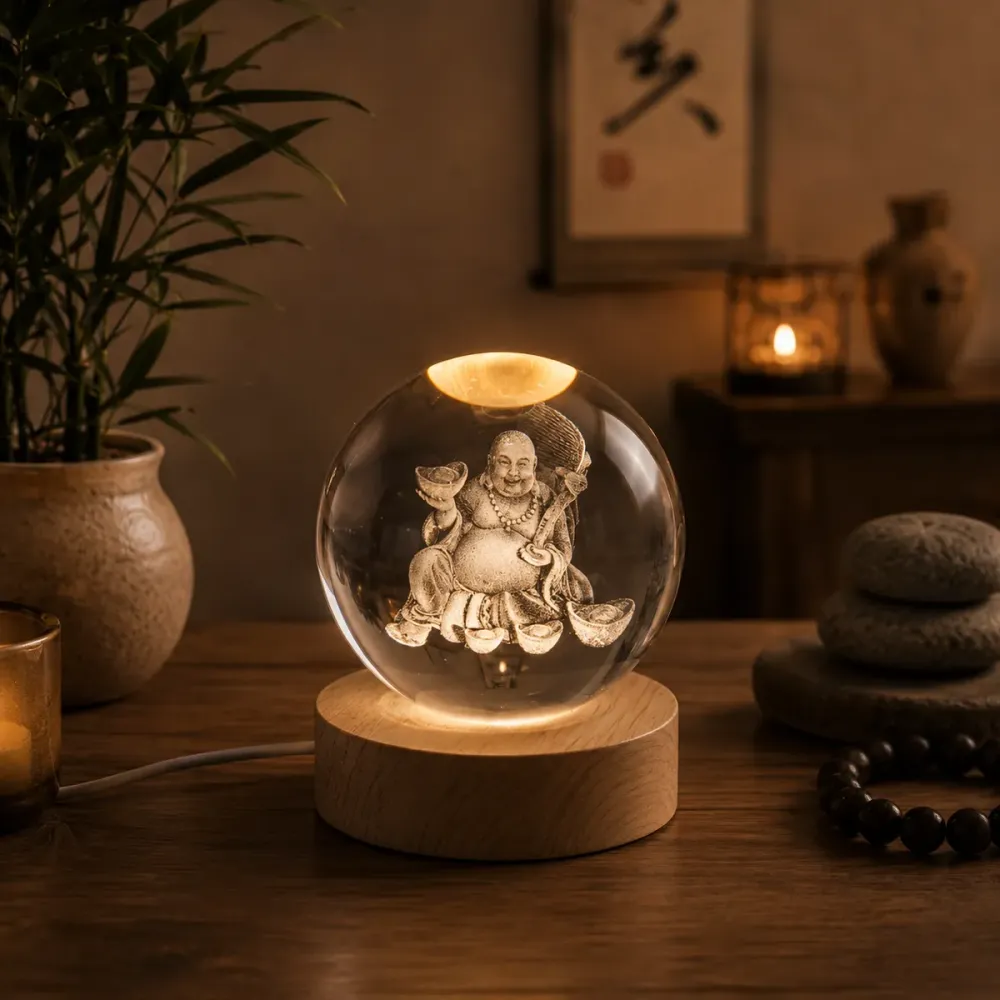 Glaskula Happy Buddha