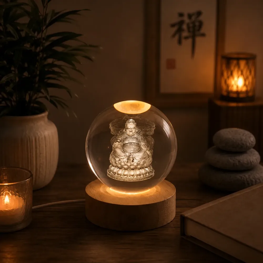 Glaskula Happy Buddha