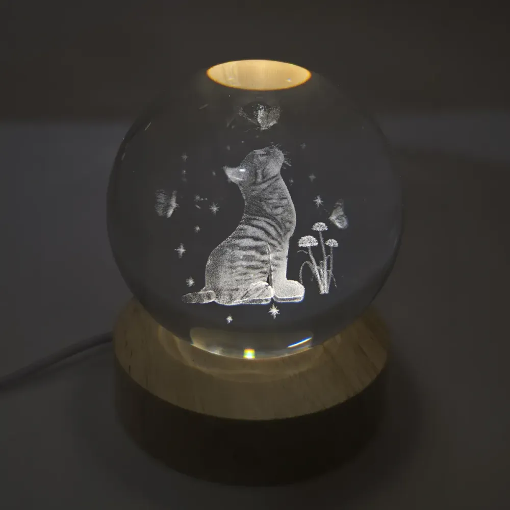 Glaskula Katt & Fjärilar