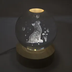 Glasskule Katt & Sommerfugler