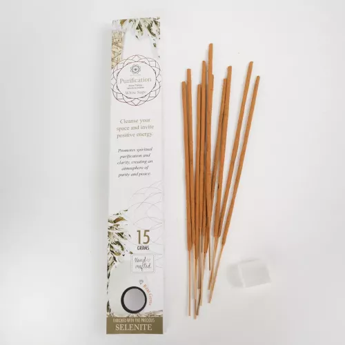 Rökelse Selenit Vit Salvia