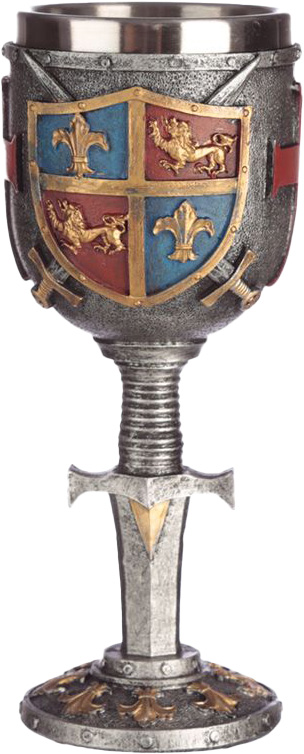 Riddare Medeltid Sköld Vinglas