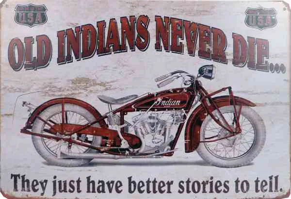 Metallskilt Retro Indian Motorsykkel