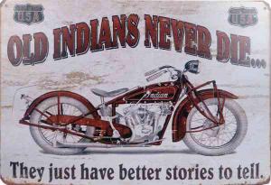 Metallskilt Retro Indian Motorsykkel