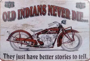 Tavla Plåtskylt Retro Indian Motorcykel