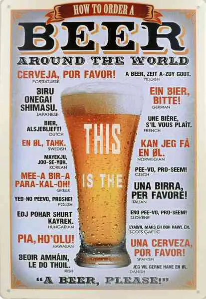 Metallskilt Retro Beer