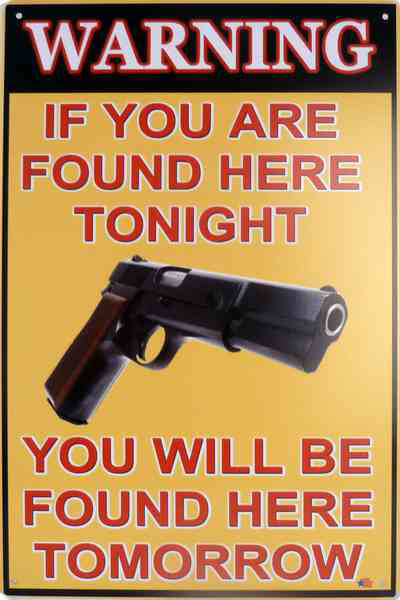 Tavla Plåtskylt Retro Varningsskylt