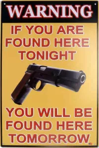 Tavla Plåtskylt Retro Varningsskylt