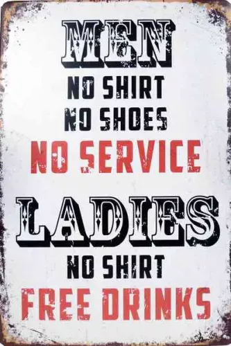 Tavla Plåtskylt Retro Men & Ladies