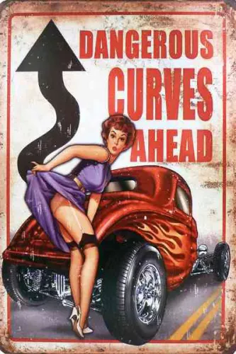 Tavla Plåtskylt Retro Hot Rod