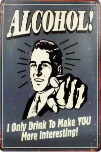 Metallskilt Retro Alcohol