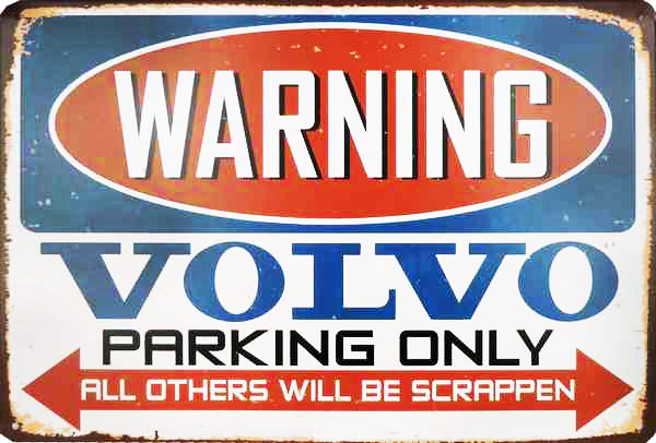 Tavla Plåtskylt Retro Volvo