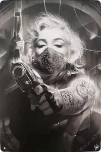 Tavla Plåtskylt Retro Marilyn Monroe Tatuering