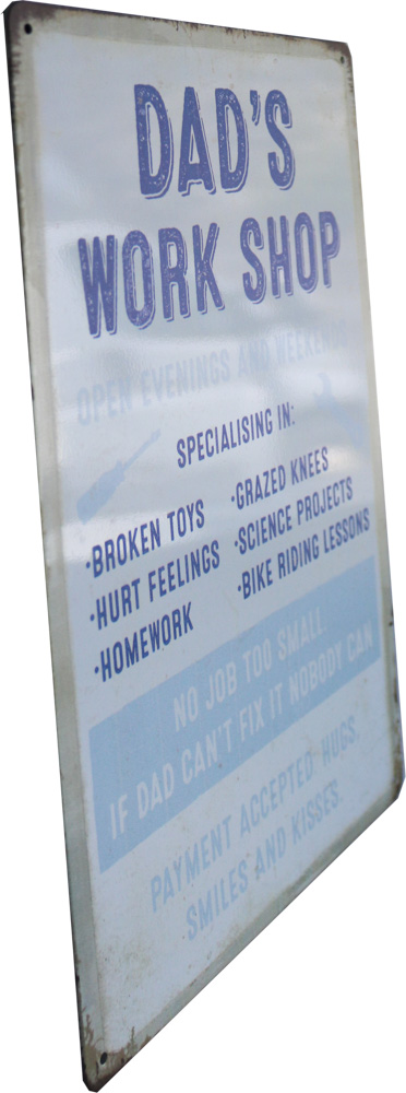 Tavla Plåtskylt Retro Pappas Verkstad