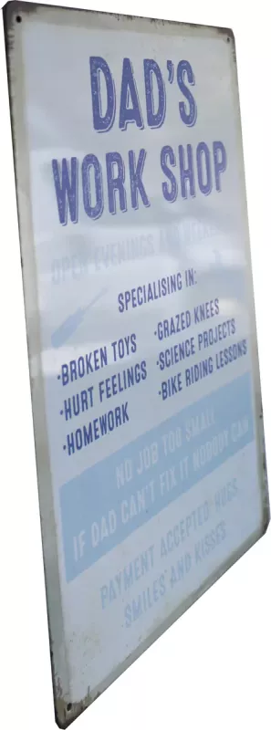 Metallskilt Retro Pappas Verkstad