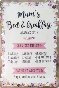 Metallskilt Retro Mammas B&B