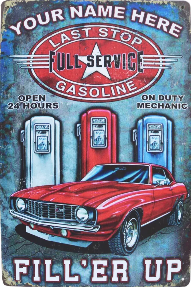 Metallskilt Retro