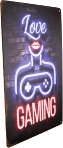 Metallskilt Retro Love Gaming
