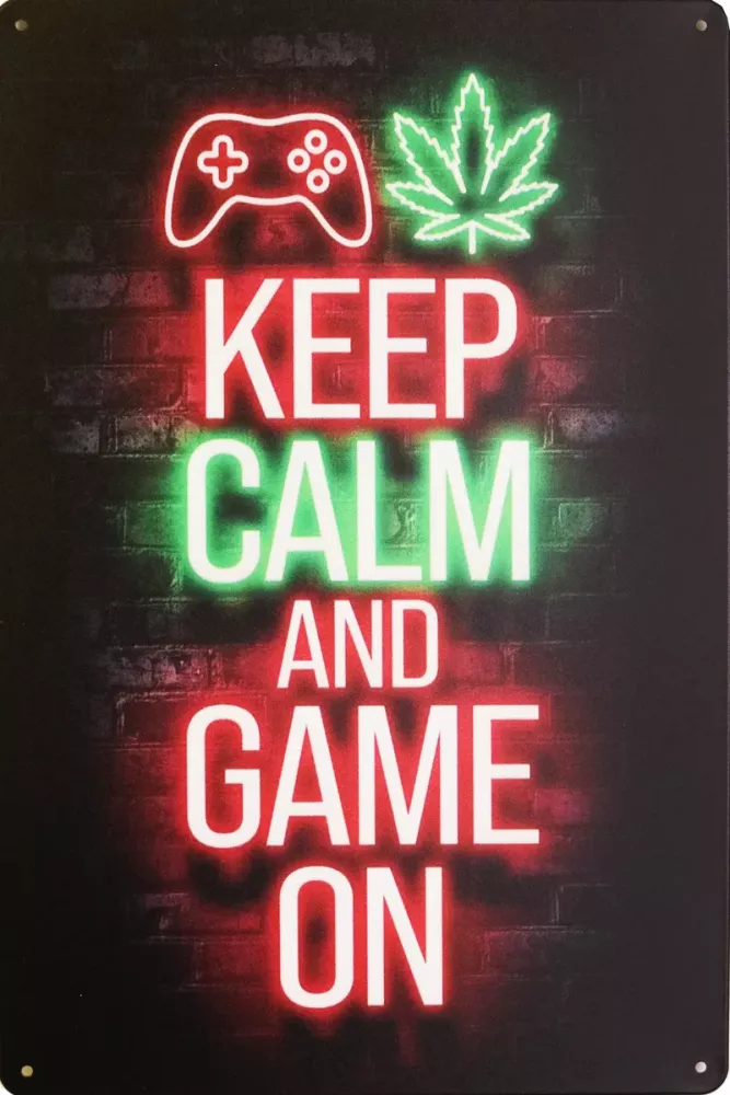 Metallskilt Retro Game On