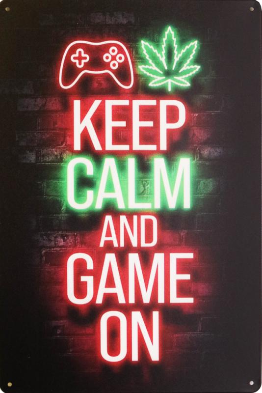 Tavla Plåtskylt Retro Game On