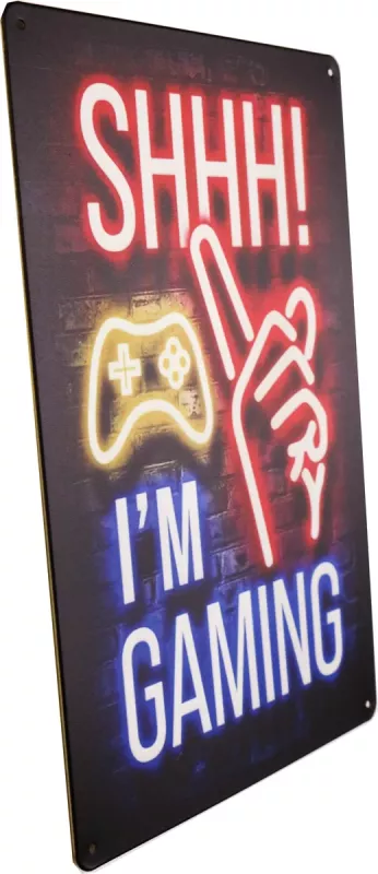 Tavla Plåtskylt Retro SHHH I´m Gaming