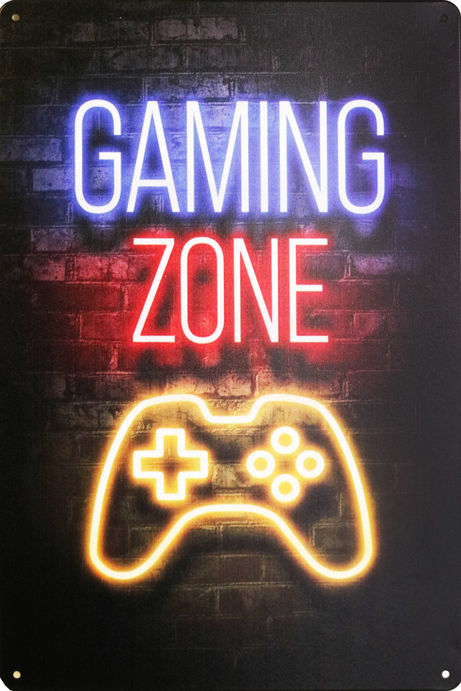 Tavla Plåtskylt Retro Gaming Zone