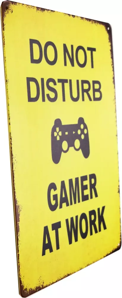 Metallskilt Retro Gamer at Work