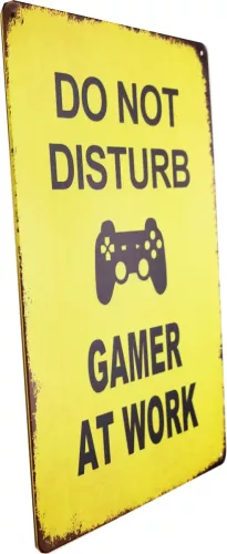 Tavla Plåtskylt Retro Gamer at Work