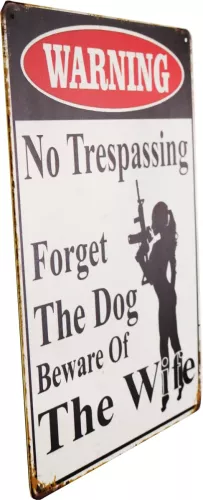 Tavla Plåtskylt Retro Bewere of Wife