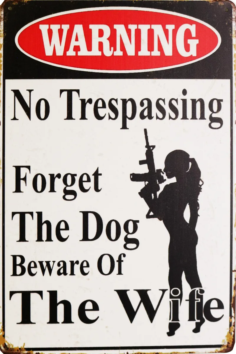 Metallskilt Retro Bewere of Wife