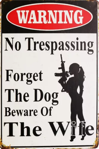 Tavla Plåtskylt Retro Bewere of Wife