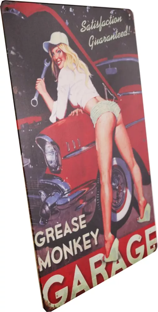 Tavla Plåtskylt Retro Garage Pinup