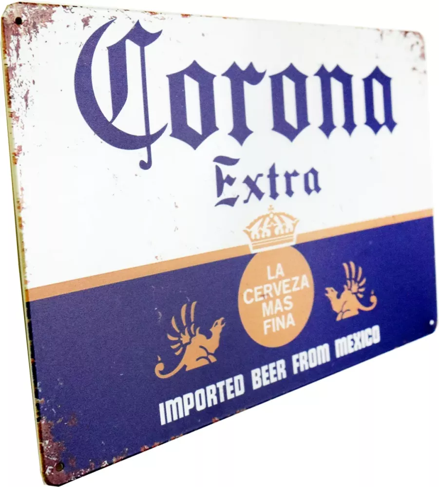 Tavla Plåtskylt Retro Corona