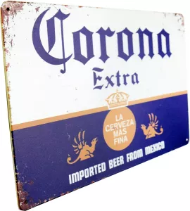 Tavla Plåtskylt Retro Corona