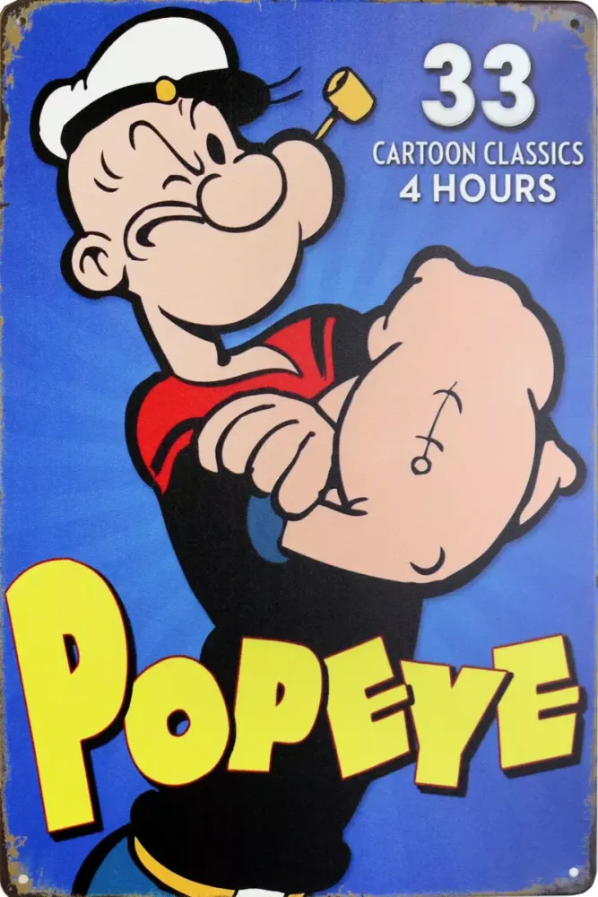Tavla Plåtskylt Retro Popeye