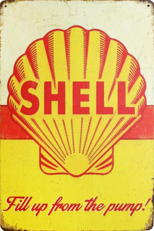 Tavla Plåtskylt Retro Shell