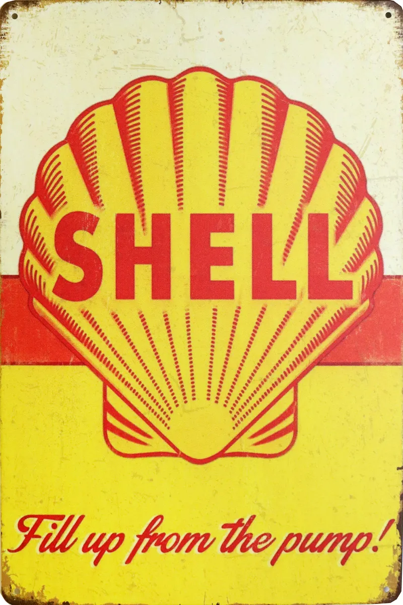 Metallskilt Retro Shell
