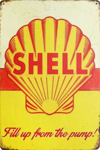 Tavla Plåtskylt Retro Shell