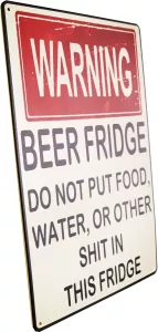 Metallskilt Retro Beer Fridge