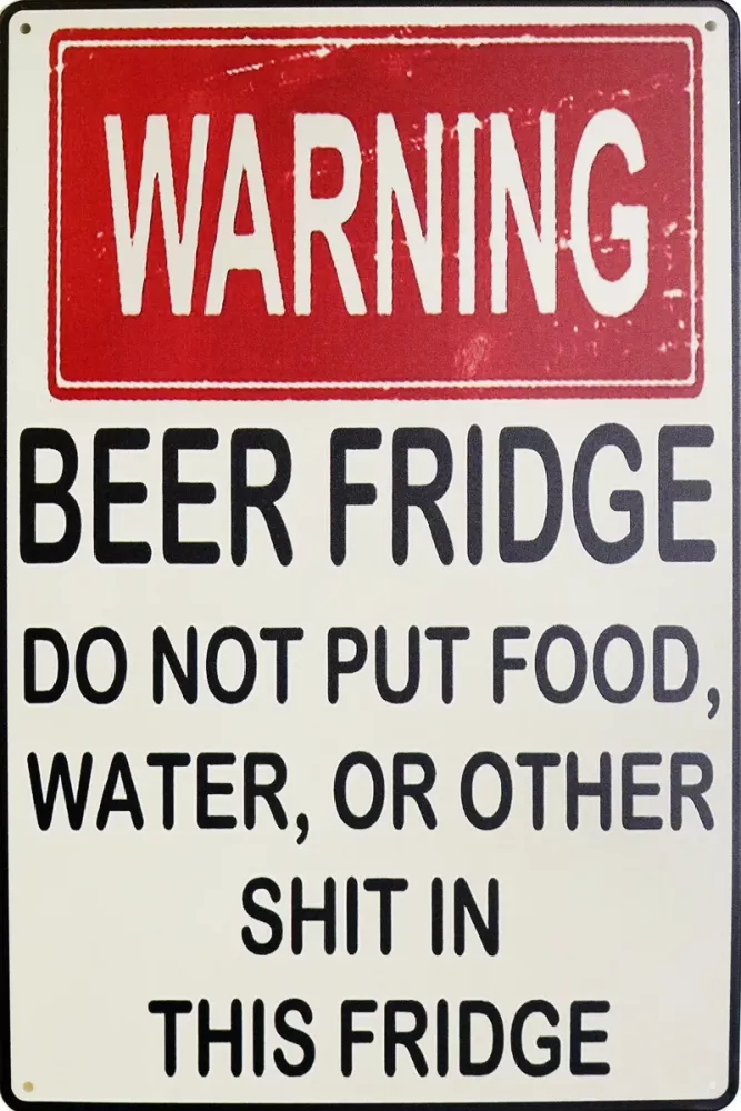 Tavla Plåtskylt Retro Beer Fridge