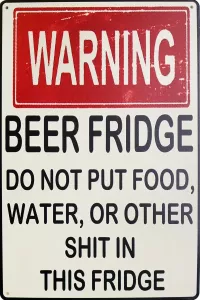 Metallskilt Retro Beer Fridge