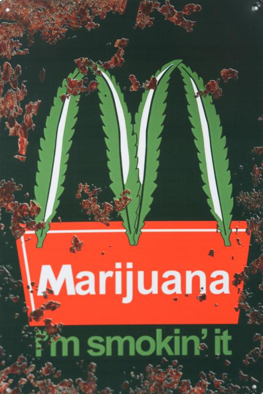 Tavla Plåtskylt Retro Hampa