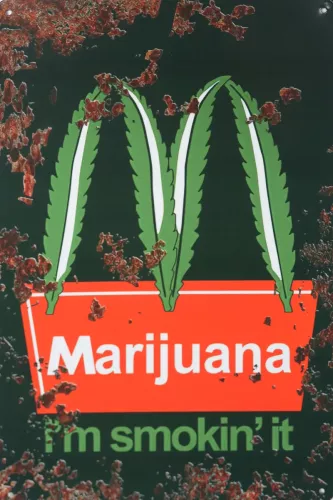 Tavla Plåtskylt Retro Hampa