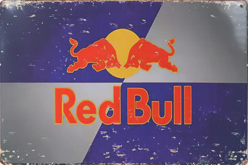 Tavla Plåtskylt Retro Red Bull
