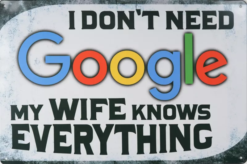 Metallskilt Retro Wife Google