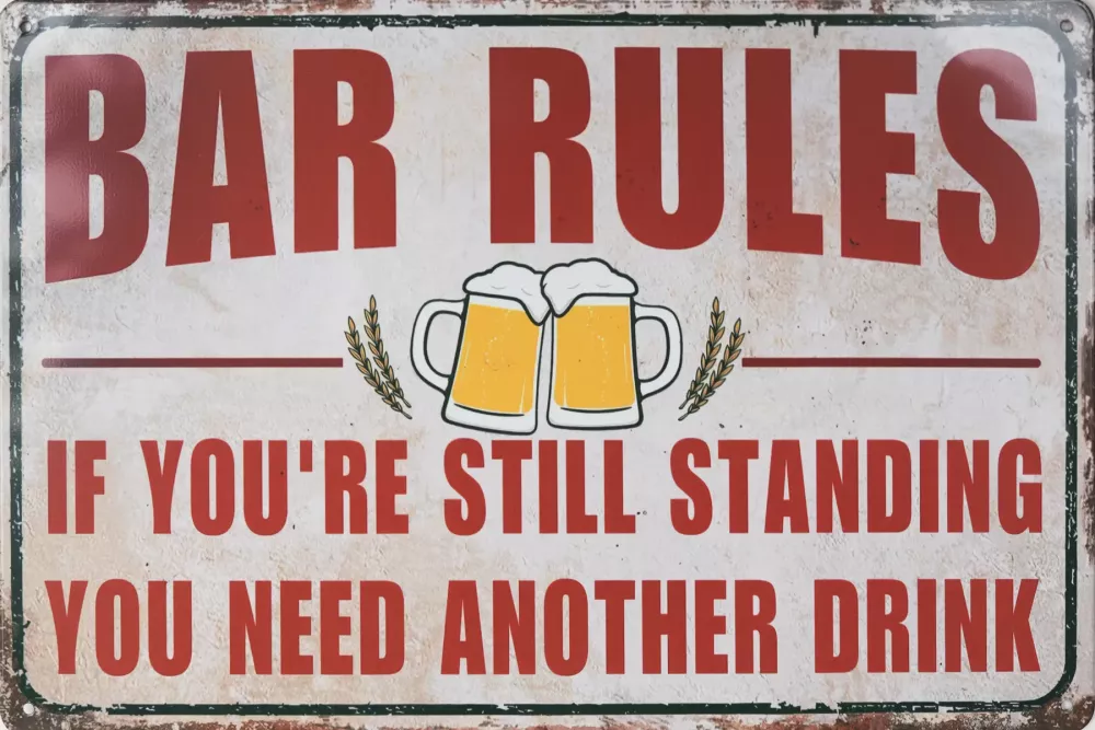 Metallskilt Retro Bar Rule
