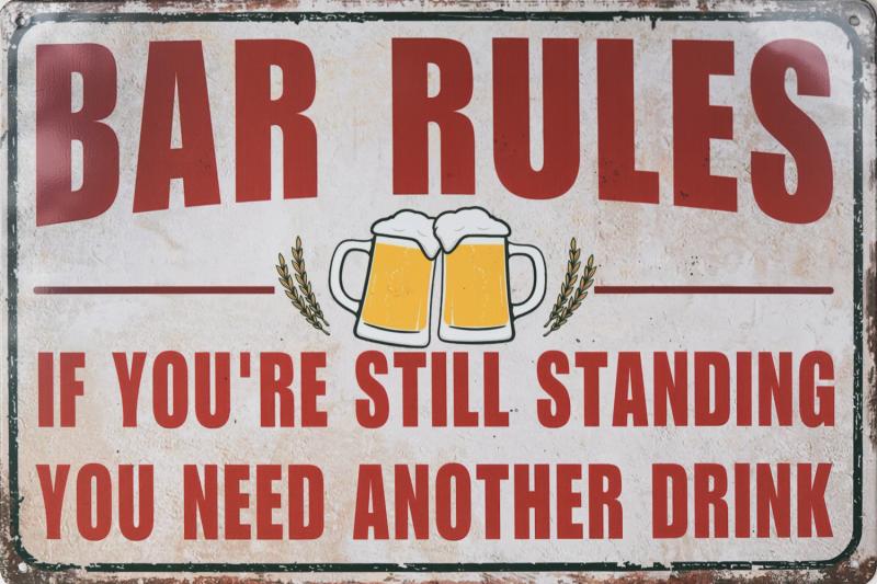 Tavla Plåtskylt Retro Bar Rule