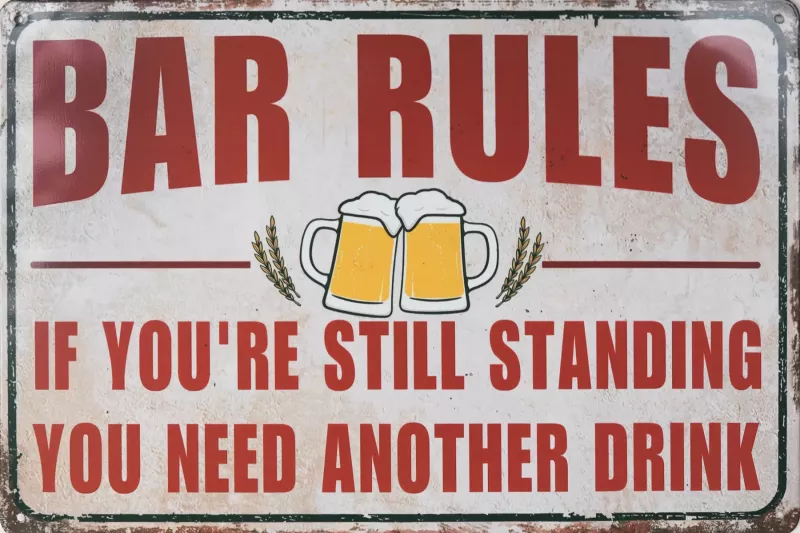 Metallskilt Retro Bar Rule